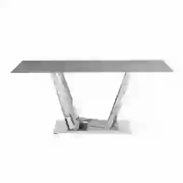 180cm Sintered Stone Dining Table with Polished Steel Base